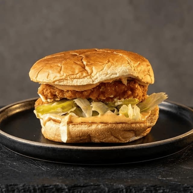 Deluxe crispy chicken sandwich.